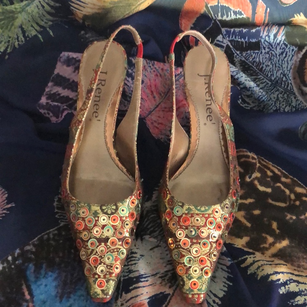 J.Renee’ 3” brocade sequined heels